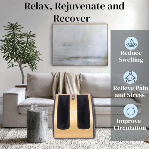 Image of JSB HF72 Leg and Foot Massager Machine with Vibration Kneading Heat & Roller for Feet Calf & Arthritis Pain Relief Improves Blood Circulation