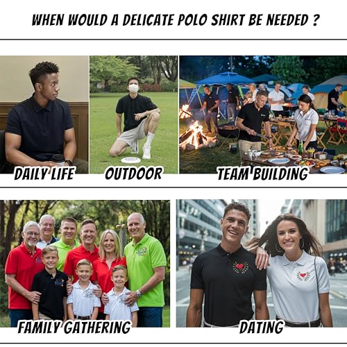 Camisetas Polo Personalizables para Hombres, Diseña tu Propio Logotipo, Imagen o Texto miniatura 6