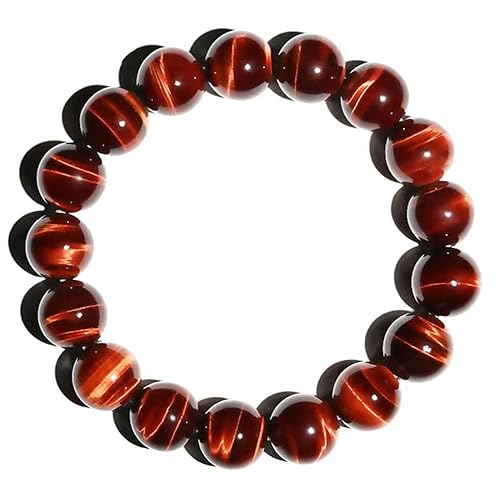 Miniatura 75 de 12MM Tiger Eye Bracelet Men Natural Golden Yellow Cats Eye Handmade Stretch Jewelry for about 8 inch Wrist Size Bring Luck Fortune Courage