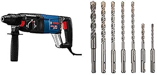 BOSCH 11255VSR Bulldog Xtreme 8 Amp 1 Inch Corded Variable Speed SDS-Plus ConcreteMasonry Rotary Hammer & HCK001 7 Piece Carbide-Tipped SDS-plus