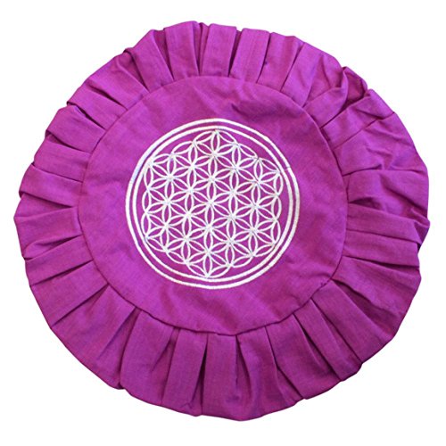 Housse de Zafu Violette Broderie Fleur de vie