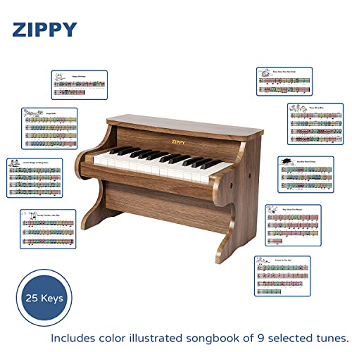 Zippy SLW99801A Kids Piano Keyboard, 25 Keys Digital Piano For Kids, Mini Music Educational Instrument Toy, Wood Piano For Toddlers Girls Boys thumb #3