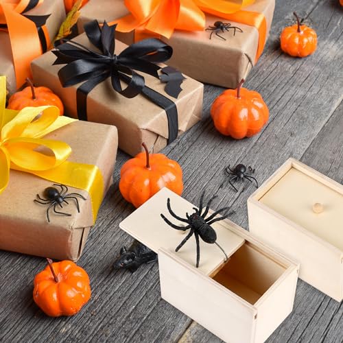 YiliYa Spinne In Box, 2 Stücke Spinne Streich-Box, Scherzartikel zum Erschrecken Lustig Spinne in Einer Holzkiste Spielzeug-Streich, Geschenk für Frau und Mann witzig Überraschungsbox