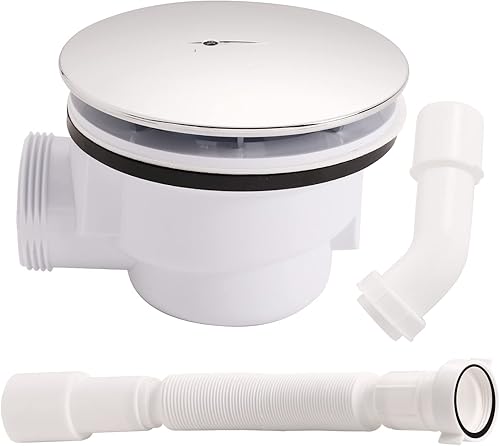 Desagüe lateral de trampa P de perfil bajo de 90 grados, salida lateral de 1.5 pulgadas, montaje de drenaje para drenaje de base de ducha de