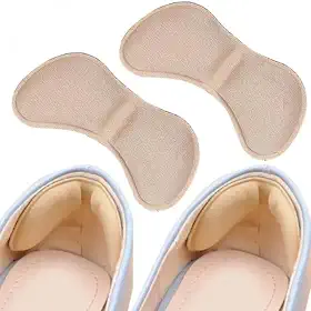 Par Protetor de Calcanhar Ortopédico para Sapatos – 1 Par em Silicone e Tecido – Alívio de Dores, Antibolhas, Conforto Diário e Ajuste Confortável Cor Bege