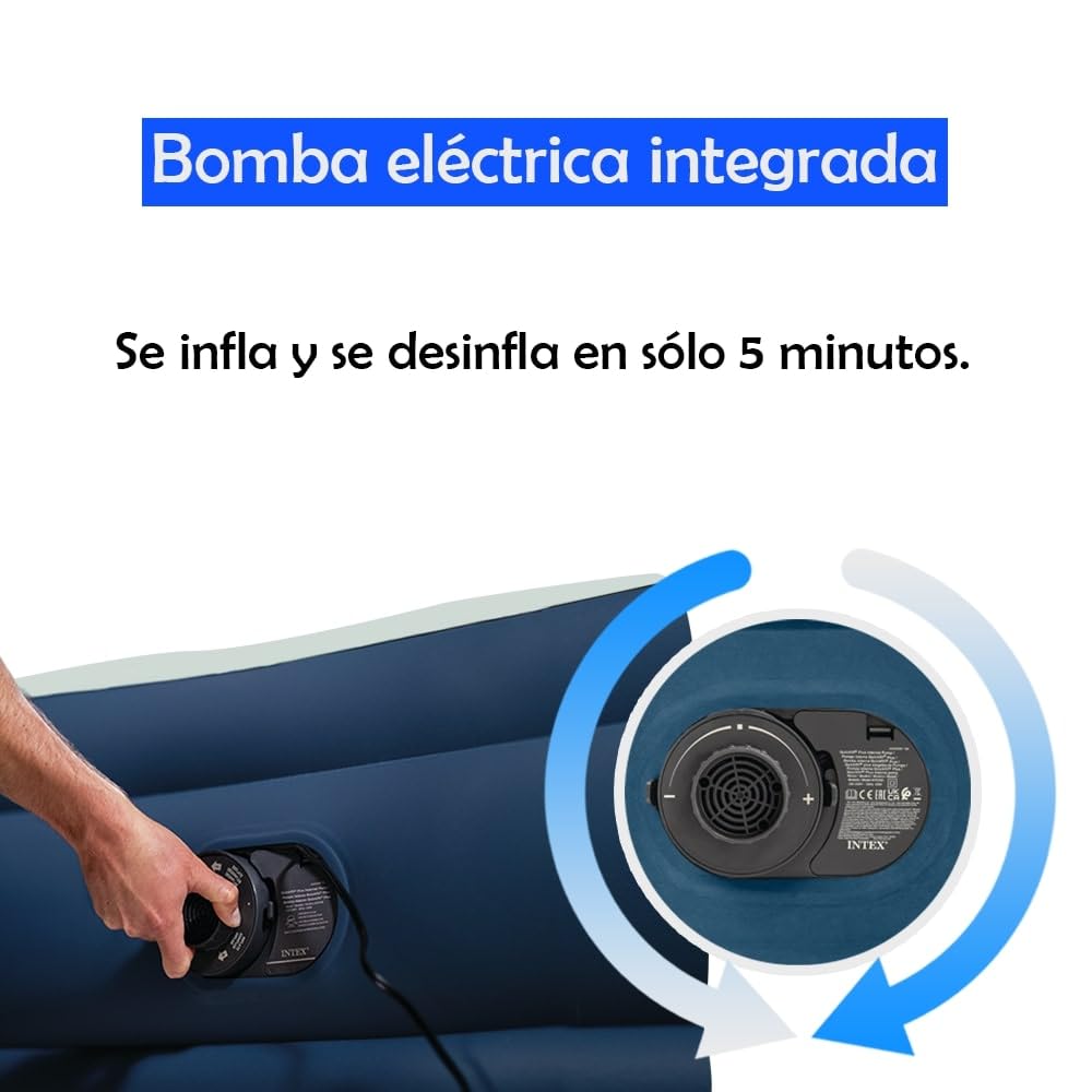 Silky Bed Cama Hinchable Doble 229x152x79 cm – Autoinflable con Bomba Eléctrica Integrada, Comodidad Ergonómica, Cabecero Alto y Bolsa de Transporte – Visto en TV