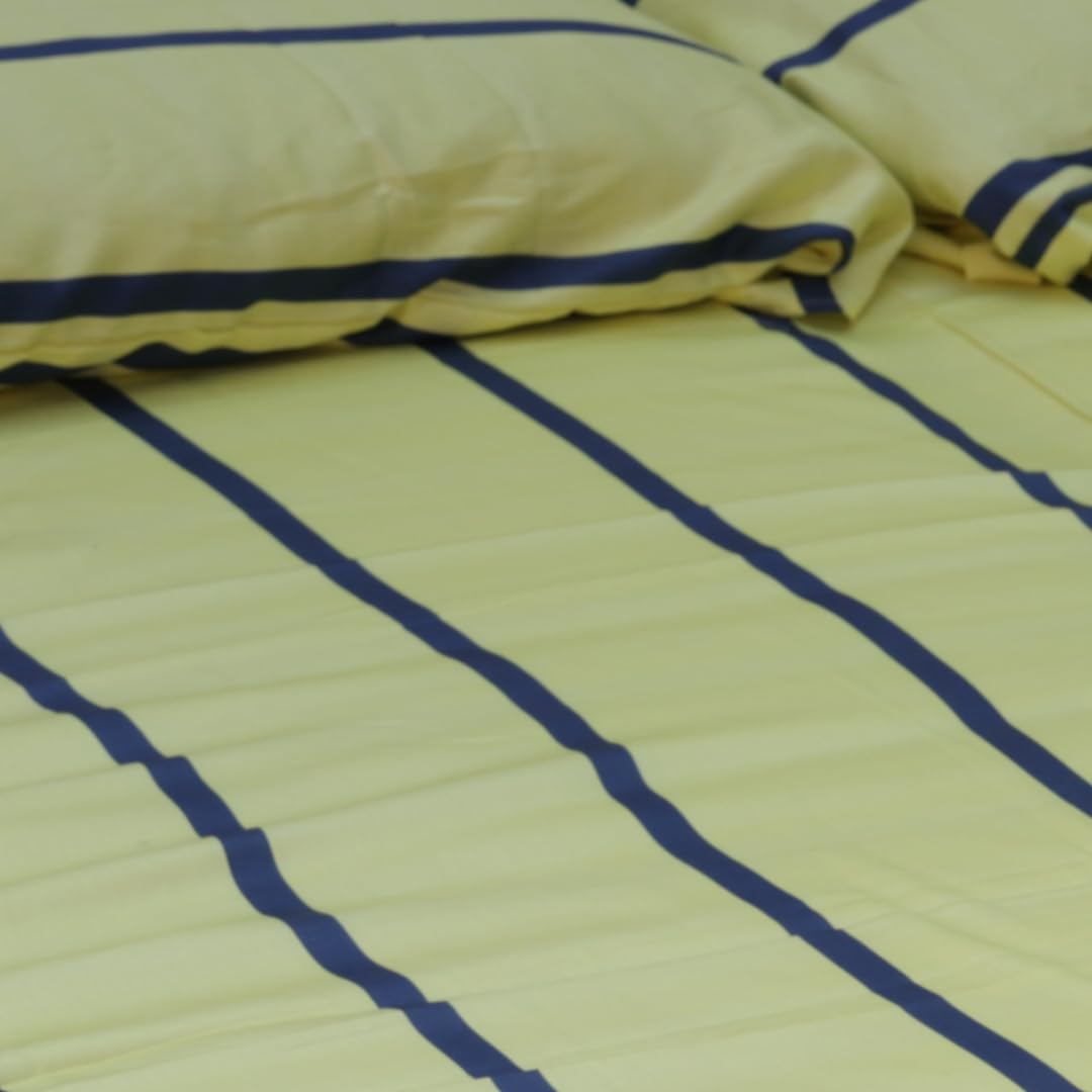 Bedsheet (108x108 Inch) | Pure Cotton Ultra-Soft Super King Size Bedding with 2 Pillow Covers |Sateen Weave| Verve Horizon | Breathable, Cooling & AZO-Free-image-21