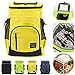XIUWOUG 33L Kühltasche Gross, Wasserdichten Isolierter Rucksäcke Cooler Bag, Kaltes Bier Picknick Rucksack Mit Kühlfach, Picknickkorb 2-4 Personen, Mobiler Kühlschrank Fürs Auto,GELB