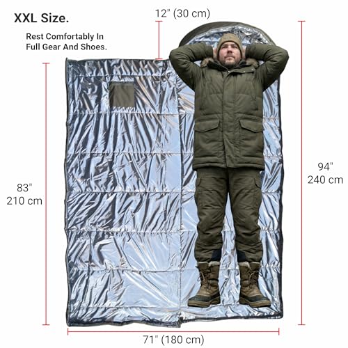 Bolsa de Dormir XXL para clima extremo -20°F para adultos grandes y altos, color verde OD miniatura 3