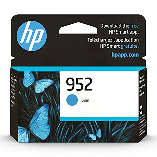 Image of HP 952 Cyan Ink Cartridge | Works OfficeJet 8702, OfficeJet Pro 7720, 7740, 8210, 8710, 8720, 8730, 8740 Series | Eligible for Instant Ink | L0S49AN