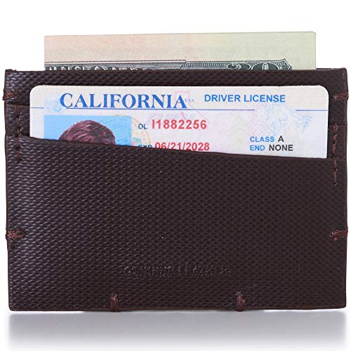 Alpine Swiss Double Diamond RFID Thin Card Holder Wallet Cordoba Brown2