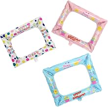 Inflatable Selfie Frame Giant Frame Blow Up Props Accessories for Birthday Party 3Pcs party decorations