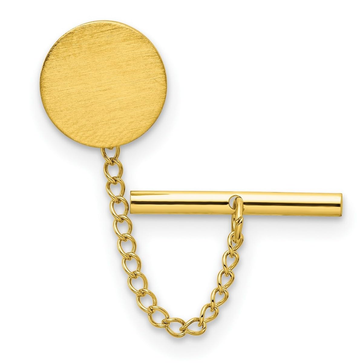 Krawattennadel rund Gold-versilbert seidenmatt - JewelryWeb