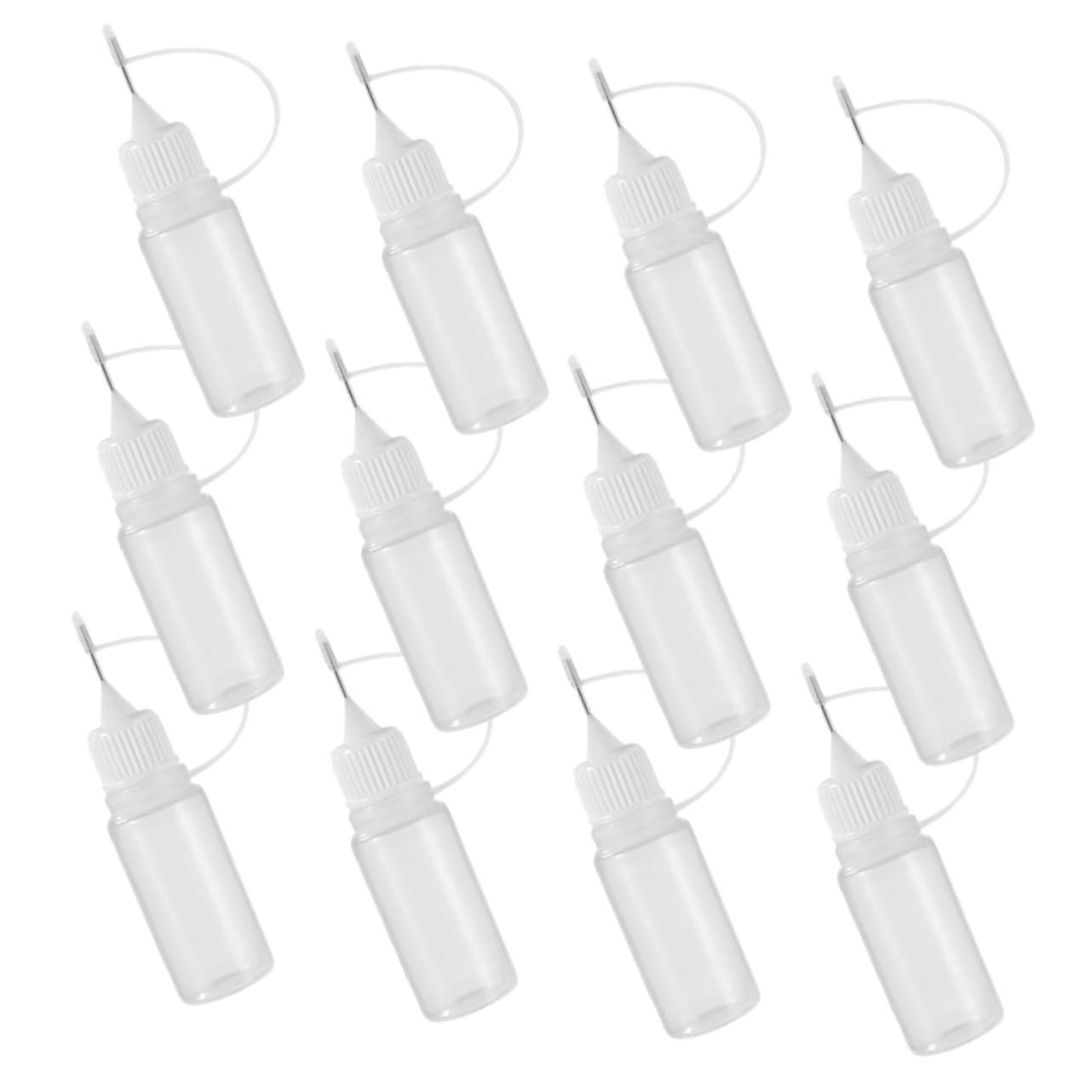 KICHOUSE Precision Glue Applicator Bottles 12pcs Set 5ml Small Plastic Bottles for Oil