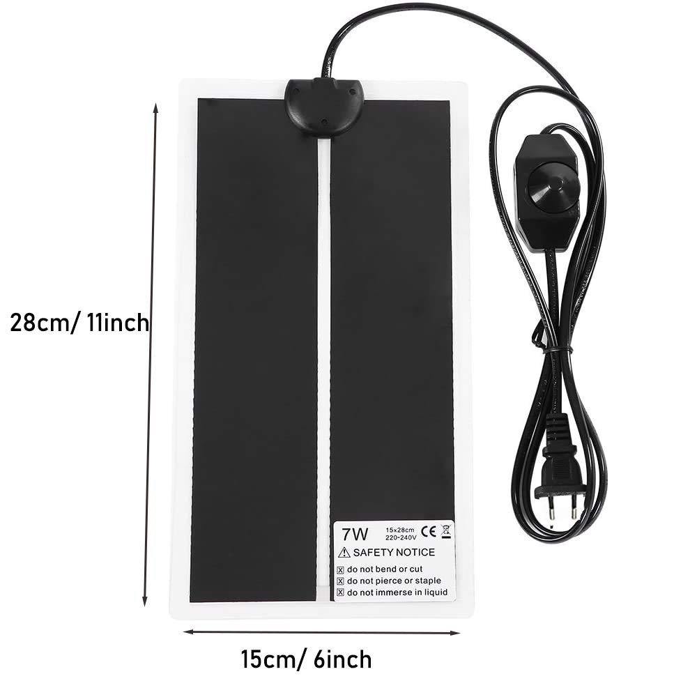 Tappetino Riscaldante Per Rettili 2PCS 7W - 11x5.9 Pollici, Con Termostato, Per Terrario - Foto 3