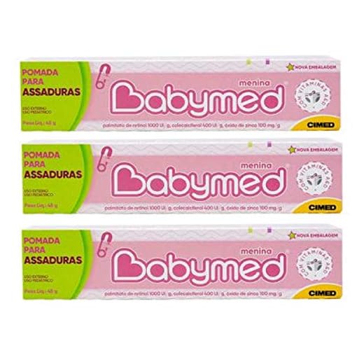 Pomada Babymed Assadura Bebê Pele Delicada Kit C/3 Menina