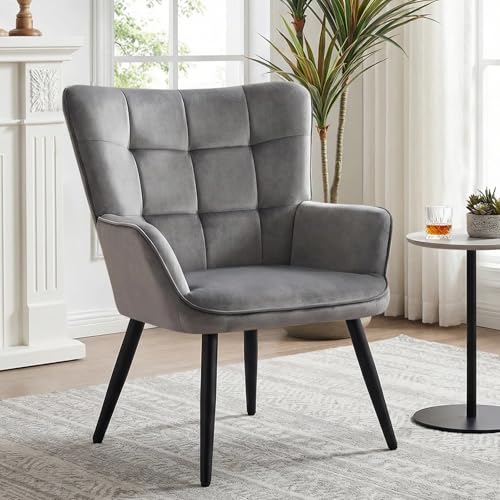 Sillón terciopelo plegable gris