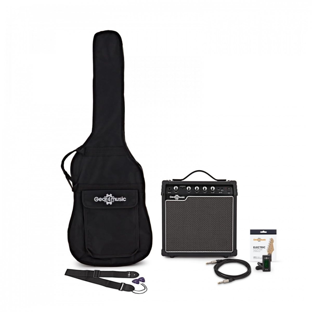 Chitarra Elettrica Mancina con Ampli 15W LA Select, Blu Metallizzato | Mancina dalla Sensazione Equilibrata e Comoda, Ampli 15W con Canali Overdrive e Clean, Cavo Borsa e Tracolla, Blu