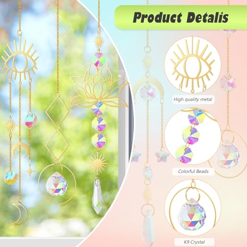image for ilclviz Suncatcher Crystal Hanging Sun Catcher Prism with Chain Pendan