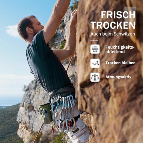 Merino Protect Camiseta Lana Merino Hombre Antiodor Funcional Ligera Interior Térmica para Senderismo y Viajes