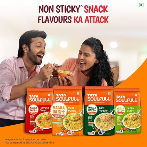 تاتا شوفان ماسالا بلس من سولفول، وجبة خفيفة لذيذة مع الدخن، خضروات ديزي، 500 غرام