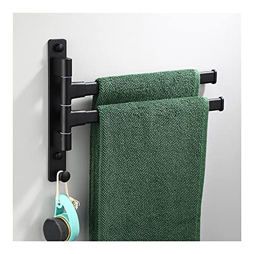 Support de serviette de bain rotatif en aluminium avec étagère murale
