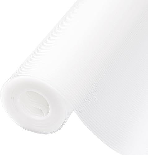 BAKHUK Revestimiento para estantes, revestimiento de gabinete no adhesivo de 17.5 pulgadas x 25 pies, forro de cajón antideslizante de doble cara,
