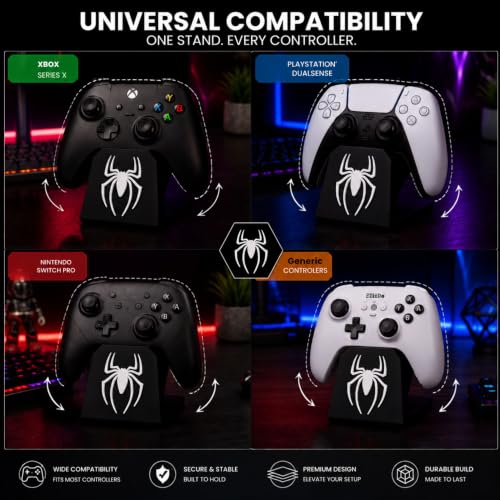 Image of PS5 Controller stand for Desk Gaming controller stand Xbox | Joystick Stand Controller Holder Gamepad Stand & Gaming PS5 Accessory | Compatible with Xbox ONE, PS5, PS4, PC, Steelseries Remote| Black + White