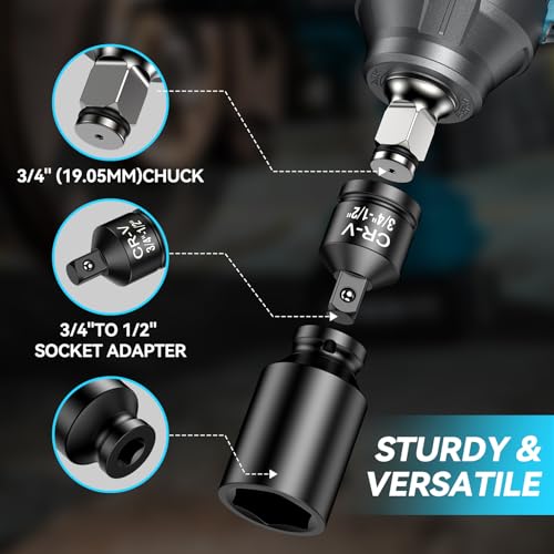 Image of Seesii Cordless Impact Wrench, 1180Ft-lbs(1600N.m) High Torque Impact Gun 3 /4 inch, Brushless Impact Wrench w / 5.0Ah Battery Fast Charger, Electric Impact Wrench for Truck