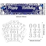 Personalized Birthday Banner for Party, with Name & Ages Option-Custom DIY Alphabet & Numbers Stickers Birthday Party Backdrop Indoor/Outdoor Celebrations (Blue Silver) - Image 2