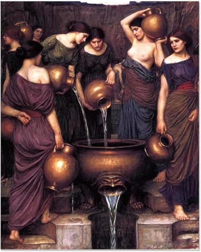 Peintures à l'huile modernes Les Danaïdes sur toile tendue de qualité supérieure 80x105cm