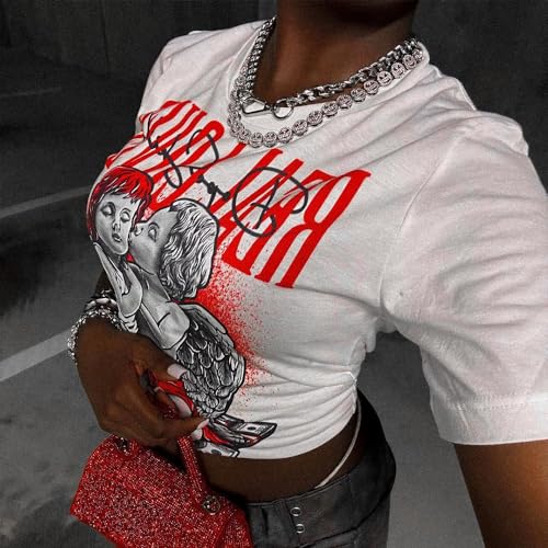 DopeSkill Graphic Tee Streetwear Hip Hop Hypebeast Street Style Crew Neck Unisex T-Shirt Sneaker Colour Matching Shirts Angel4