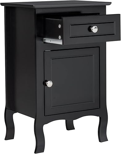 Miniatura 7 de VERYKE Mesita de noche con 3 cajones, armario lateral de cama pequeño con mango de metal para espacios pequeños, sala de estar, dormitorio (blanco)