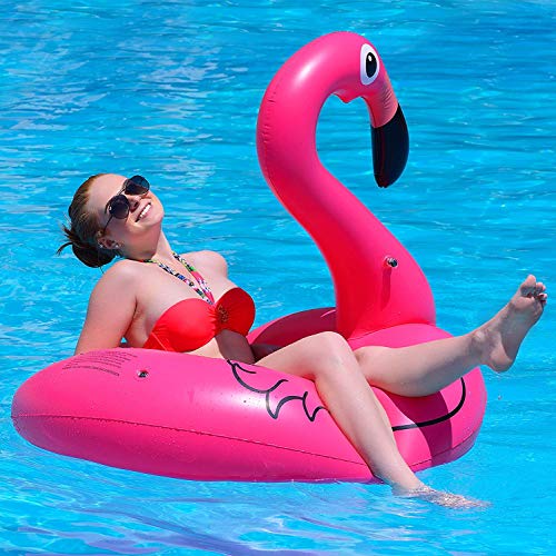 Inflatable Pool Float Pool Party Toys Flamingo Premium Pool Floats for Adults and Kids Best Outdoor Vacation Beach Loungers Lake Ride-on River Raft - Thumbnail 4