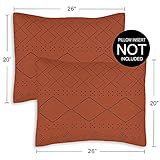 Boho Bohemian Tribal Black and Orange Rustic Geometric Set of 2 Pillow Cases Standard Queen Pillowcase Sham Cover Set For Bed Aztec Urban Southwestern Indian Retro Decorative Accent Home Room Décor Thumb #2