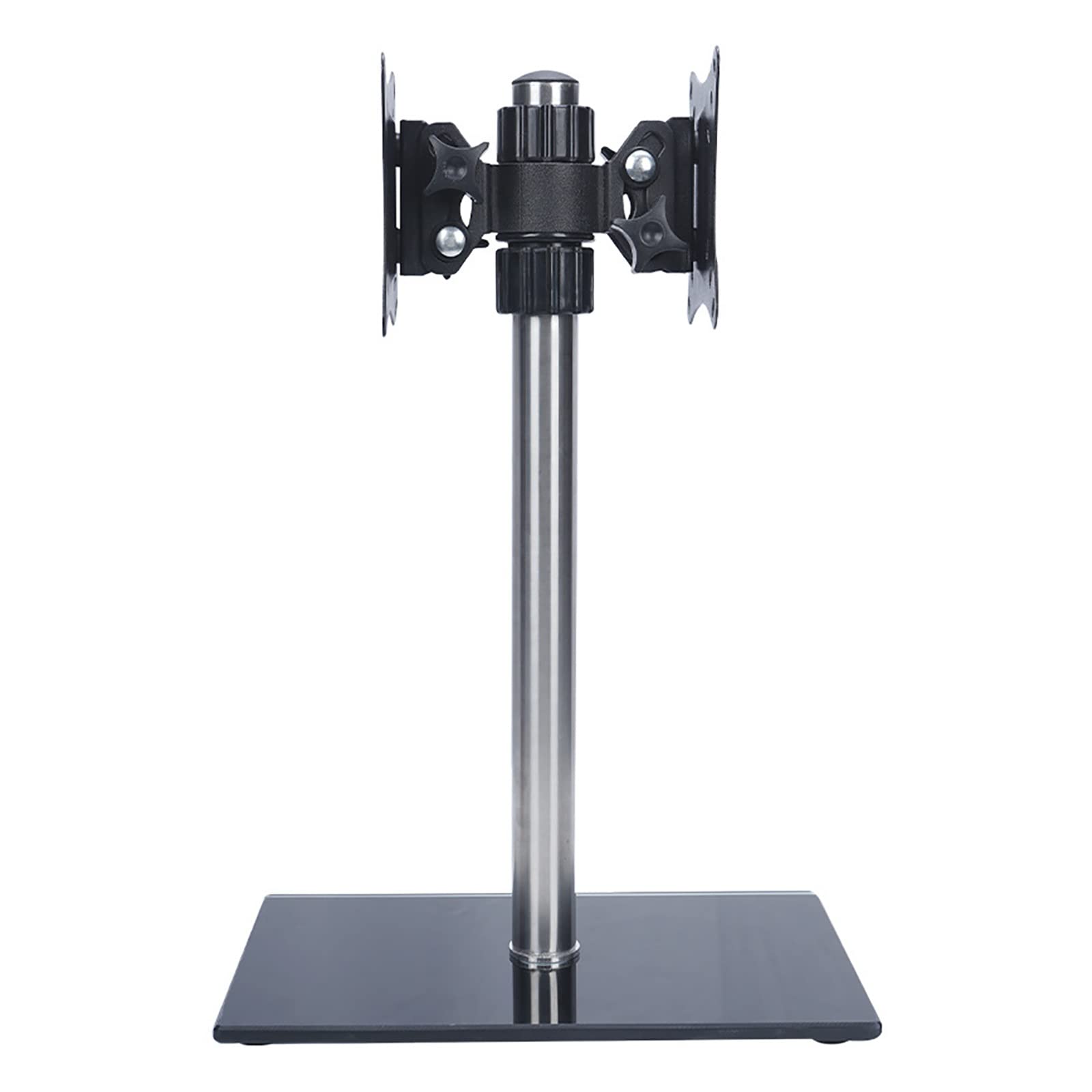 asdchZen Dual Monitor Mount,Height Adjustable Monitor Stand For 14 Inch To 27 Inch Screen,With Tempered Glass Base,Holds Two Screen