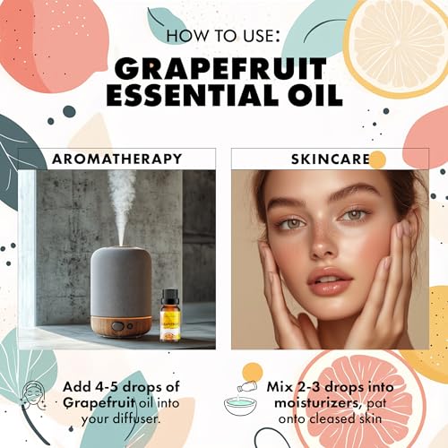 Image of Esslux Grapefruit Essential Oil | 100% Natural Aromatherapy Oil for Skin & Hair | Perfect for Diffusers, Soap Making, and DIY Projects | Refreshing Scent for Uplifting Moments, 15 ML