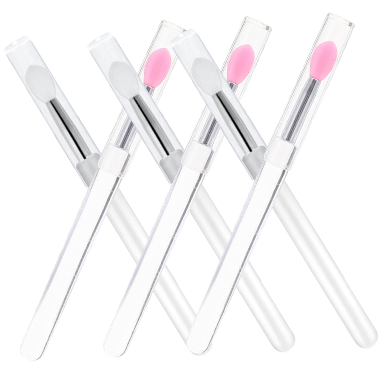Gogogmee 6Pcs Dustproof Silicone Lip Brushes Set Portable Lipstick & Lip Mask Brushes with Translucent and Tips for Makeup Use