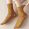 DZALS 9 Pairs Women Socks Long Knit Turn Cuff Cott... #4