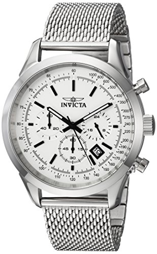 Invicta Men's Speedway Quartz Watch with Stainless-Steel Strap, Silver, 22 (Model: 25222)