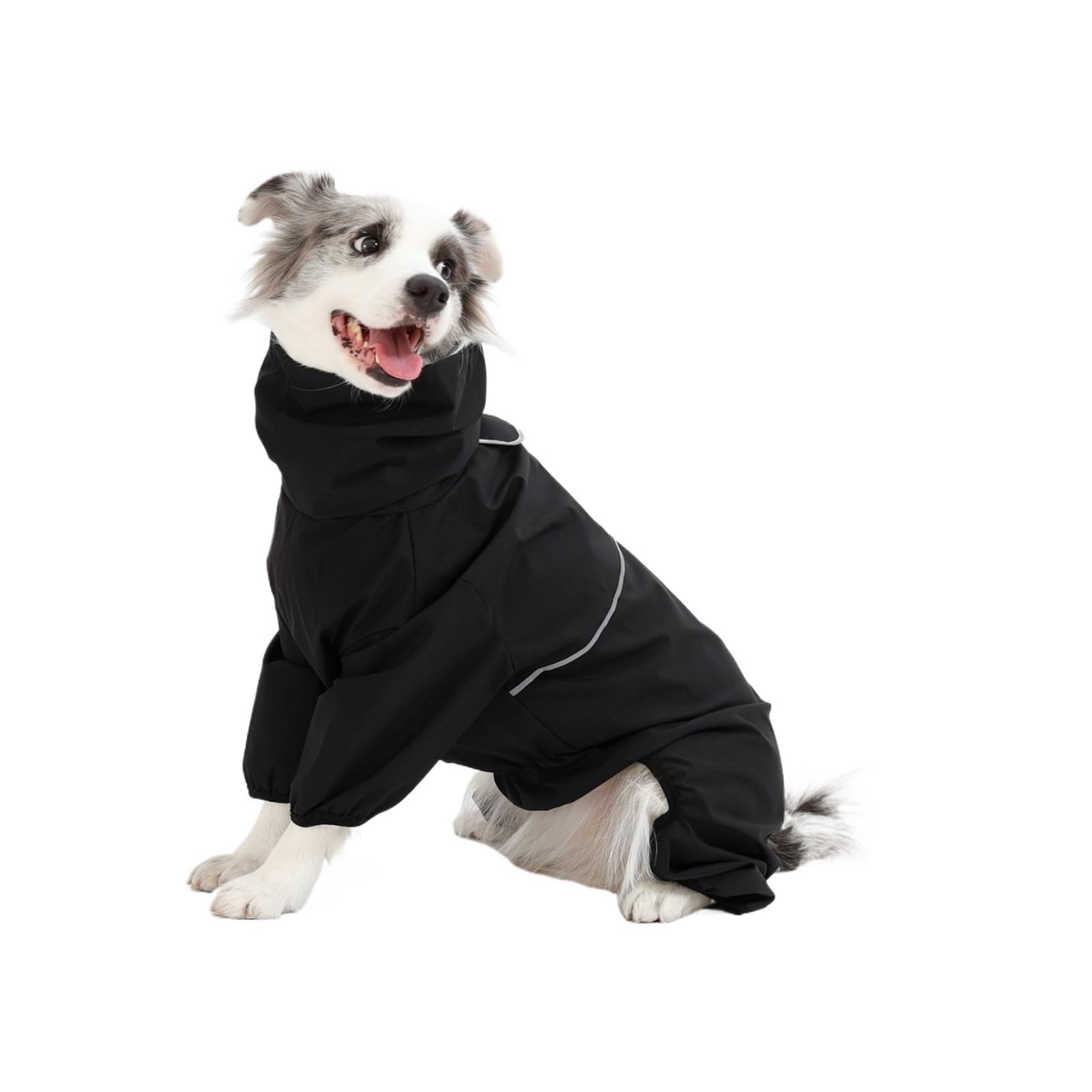 Wodoodporny i wiatroszczelny kombinezon dla średnich i dużych psów - idealny do Border Collie, Labrador, Shiba Inu(Black Wodoodporna kurtka, 7XL)