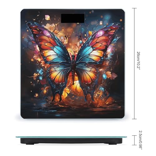 Báscula digital de baño Colorful Butterflies con vidrio templado miniatura 2