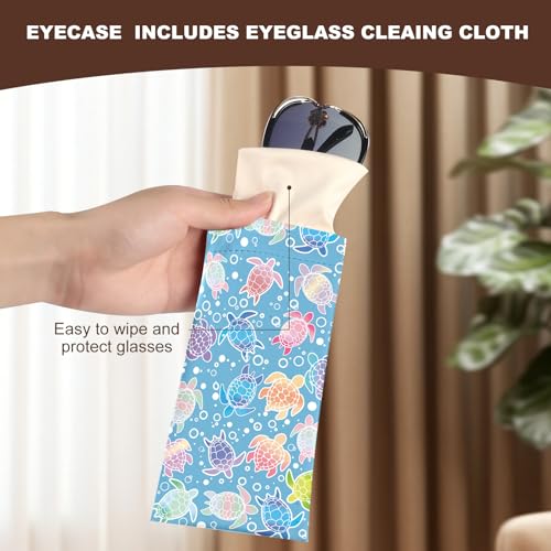 Image of Anikathy 2Pcs Sunglass Eyeglass Glasses Case Soft PU Leather with Cleaning Cloth Cute Glasses Pouch Bag for Men Women Girs