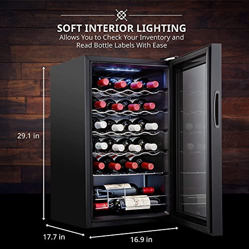Image of LEONARD USA 82 L Inverter Wine Chiller l Wine Cooler l Touch Control l Toughened Glass Door with UV-Protection l LED Interior Light (Based on American Technology) (Black, LEUSA95WC202405, Single Door)