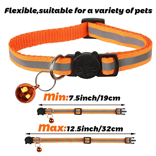 SMXXO 12 Pack Cat Collars with Bells Relective-Breakaway Set,Adjustable Safety Kitten Collar for Girl Boy,with 2 Name ID… - Image 3