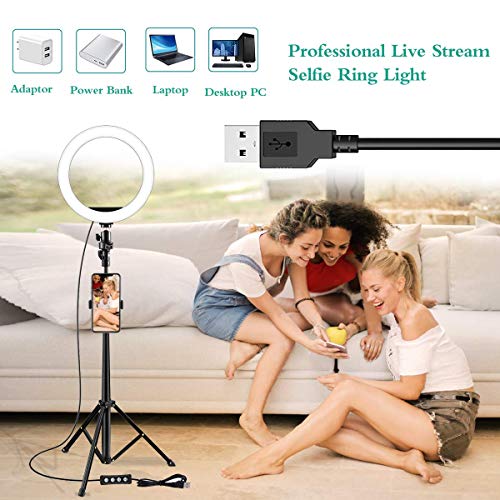 image for Pretty Selfie Ring Light with Tripod Stand & Cell Phone Holder - 8