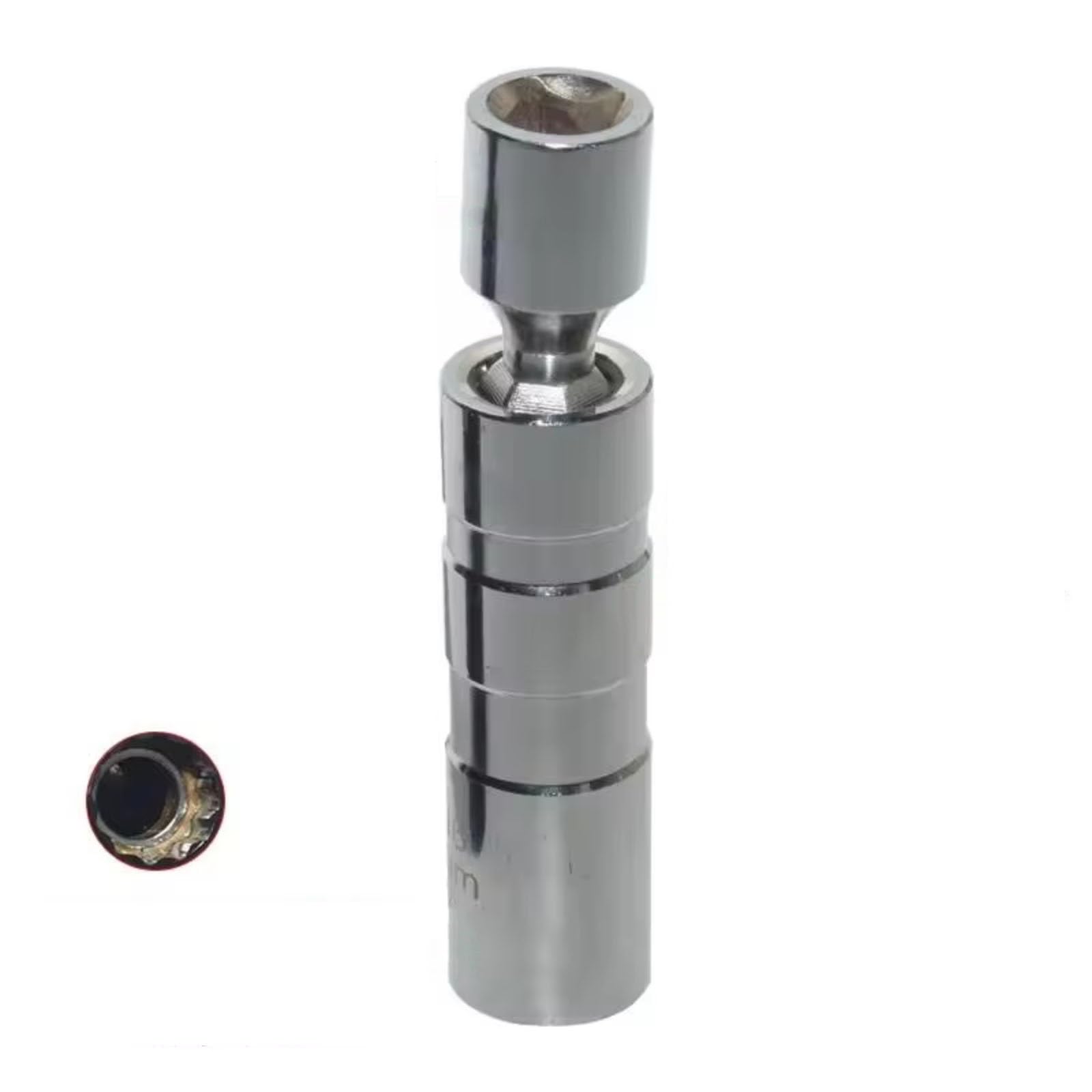 Klucz do świecy zapłonowej 14 mm/16 mm z magnetyczną, elastyczną nasadką nasadową do cienkich ścian, pasuje do samochodów, łącznie z zestawem adapterów do świec zapłonowych