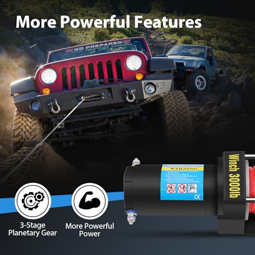 Winch eléctrico 3000LBS con control remoto inalámbrico miniatura 3