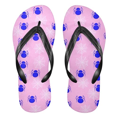 Burbuja Webs on Pink Flip Flops for Women Men, Soft Thong Sandals Rubber Slippers for Pool Beach Essentials