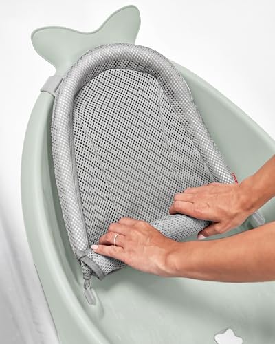 Image of Skip Hop Infant Bath Tub 3-Stage Grow with Baby Smart Sling MOBY Bathtub Sage Age 0+